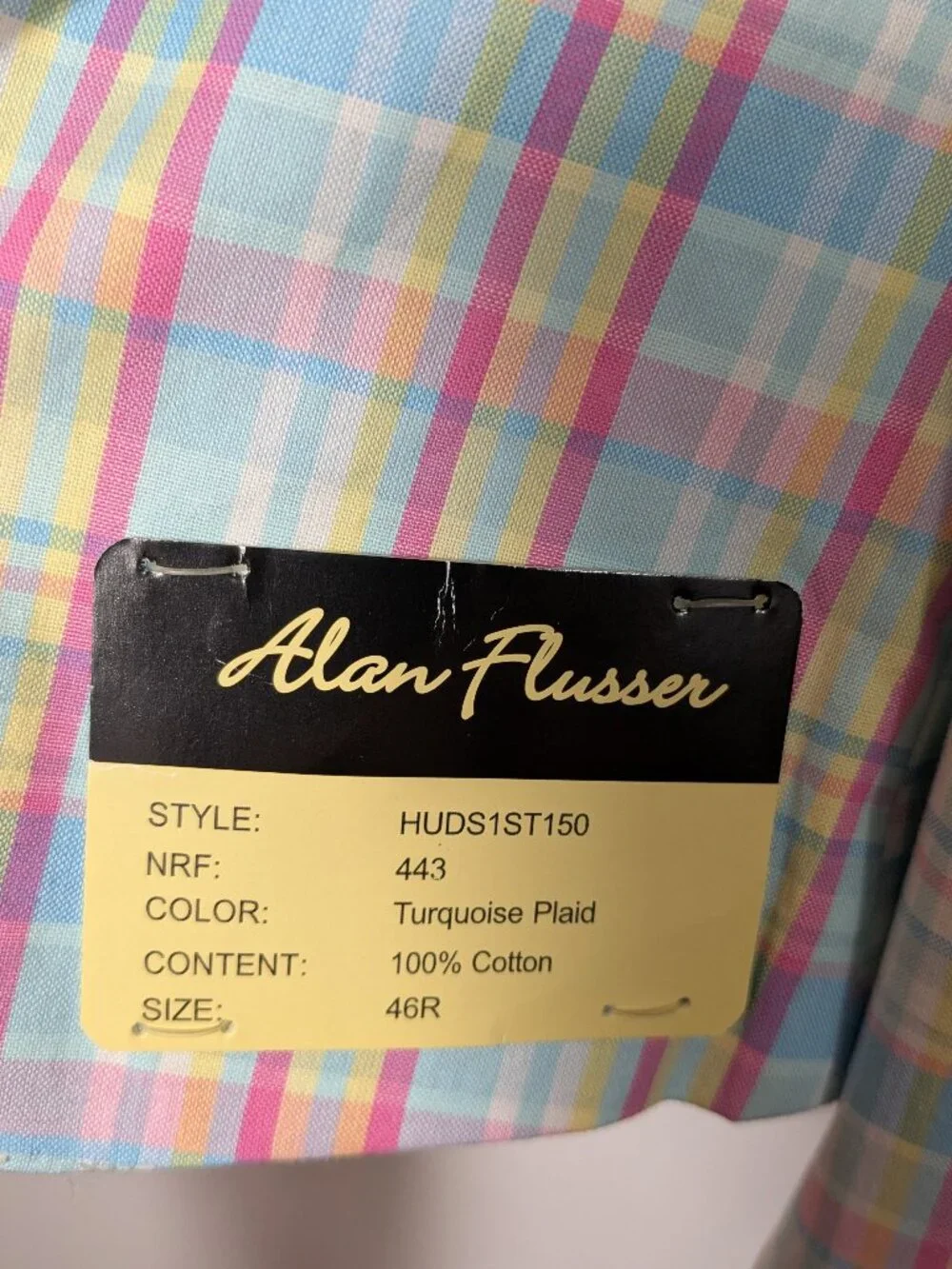 NWT Alan Flusser Pastel Plaid Sport Coat 46R Easter Wedding Preppy Madras Blazer